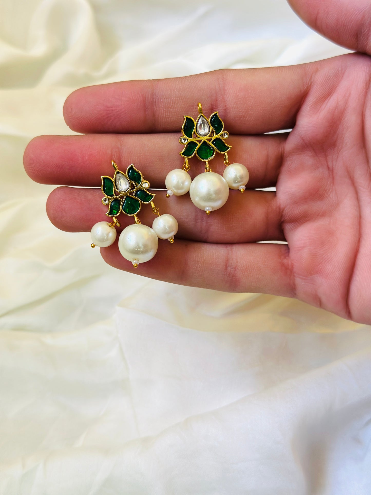 Meenakari Leaf Designer Studs