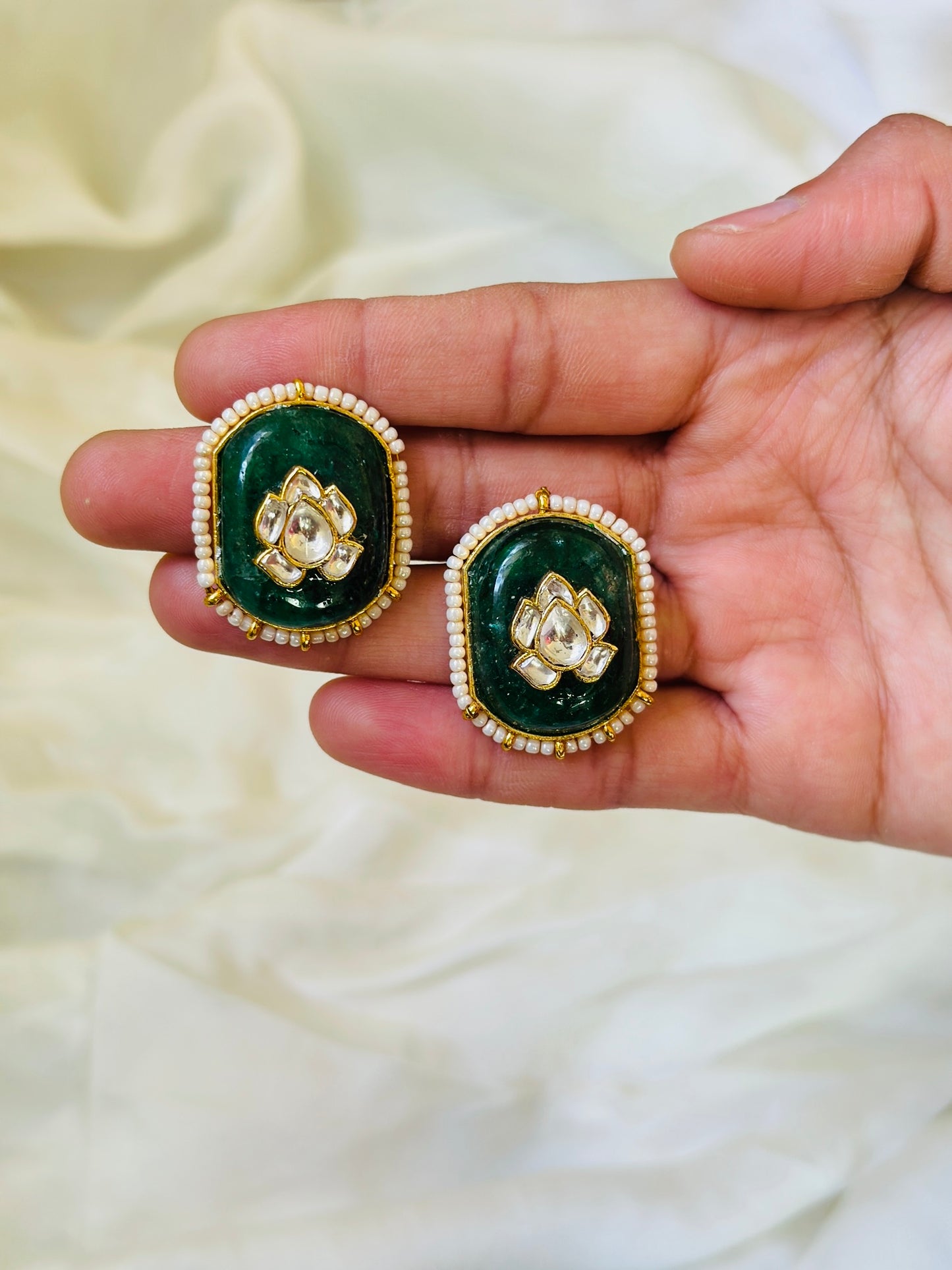 Shahi Kamal Kundan Studs
