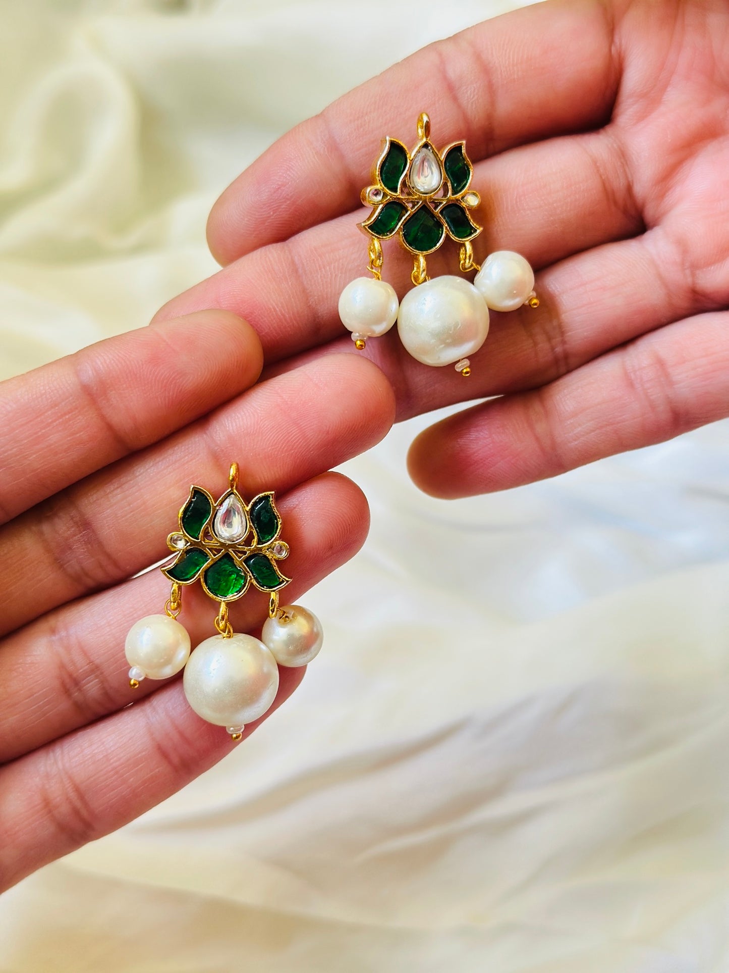 Meenakari Leaf Designer Studs