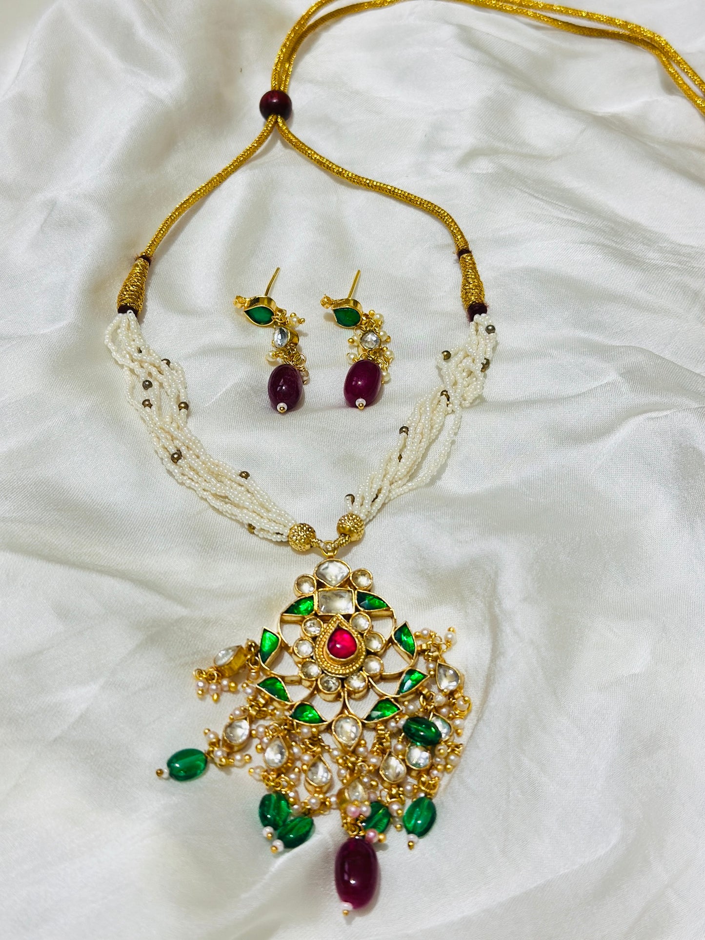 Ruby-Bloom Pearl Set