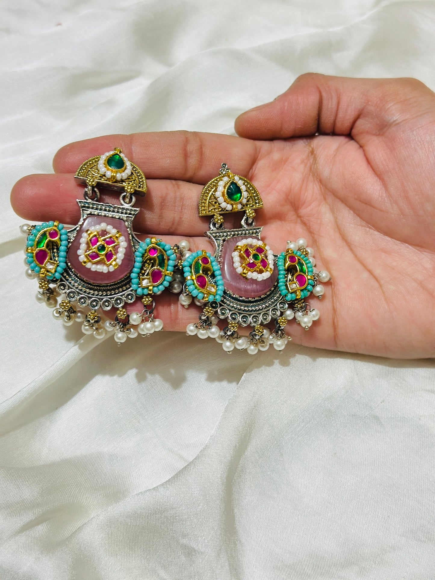 Firoza-Kothi Earrings