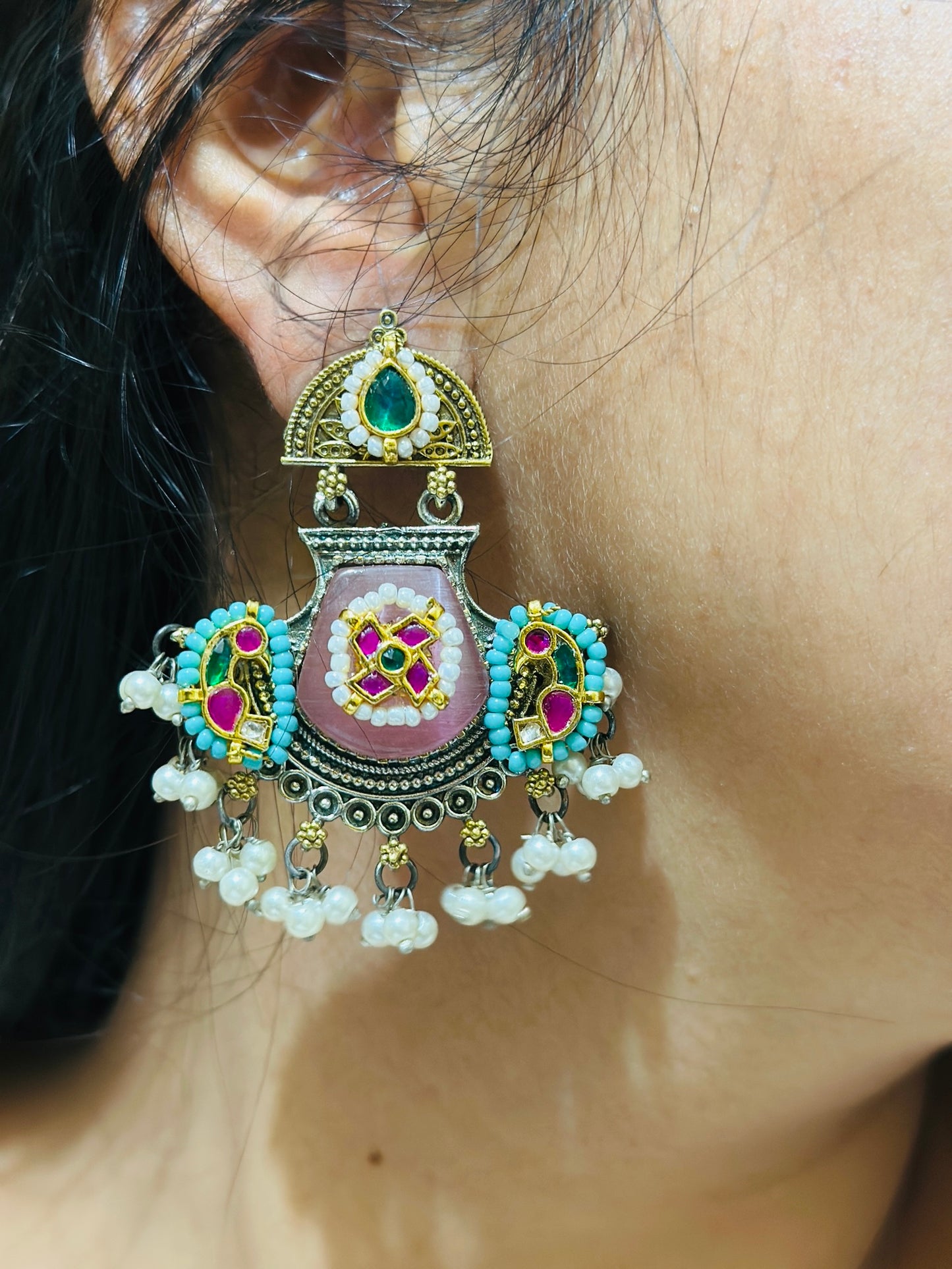 Firoza-Kothi Earrings