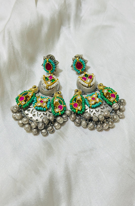 Meenakari Dual-Tone Earrings
