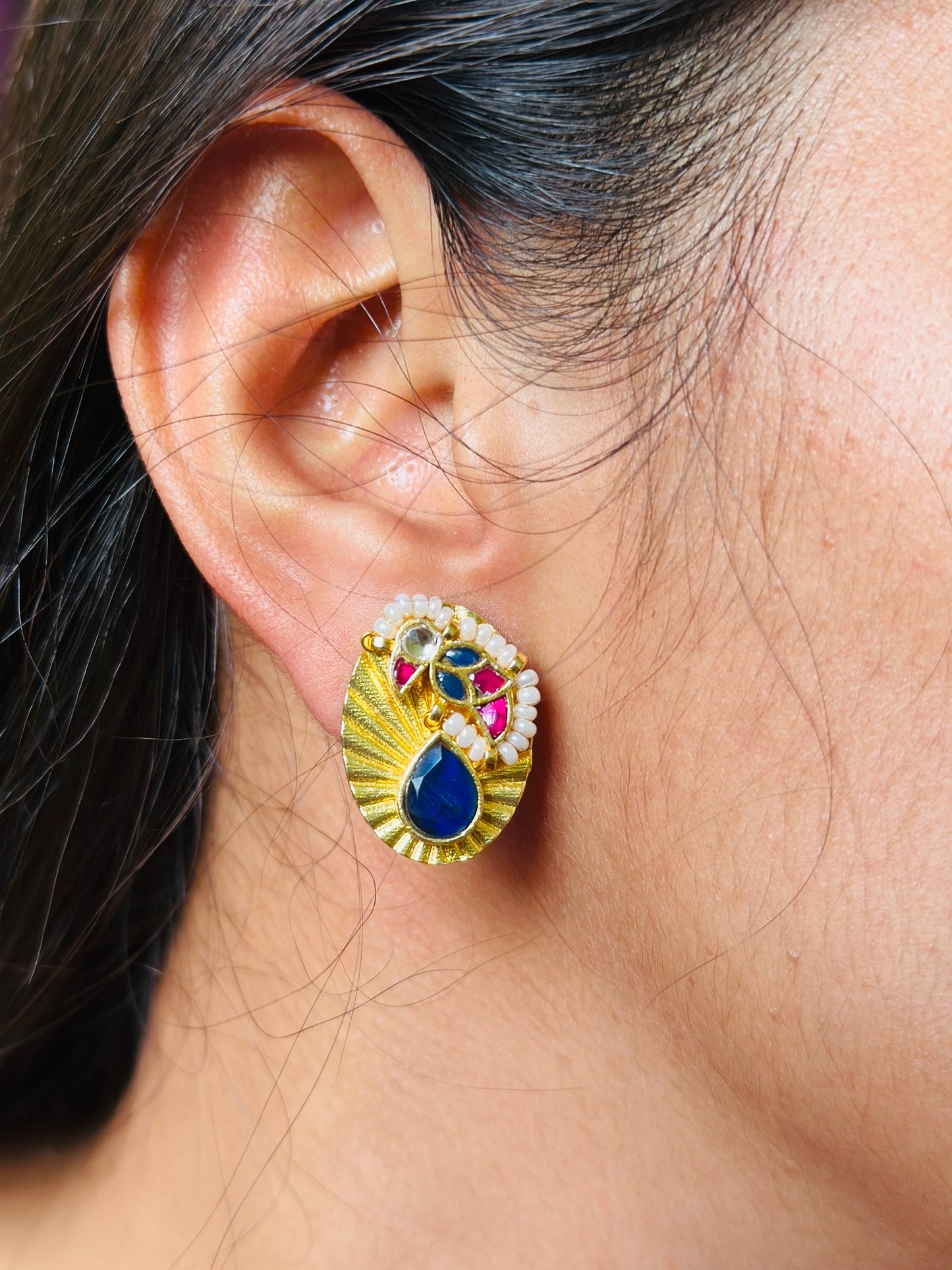 Navratna Crest Studs